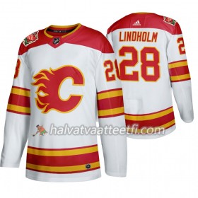 Miesten NHL Calgary Flames Pelipaita Elias Lindholm 28 Adidas 2019 Heritage Classic Valkoinen Authentic
